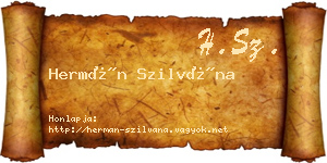 Hermán Szilvána névjegykártya